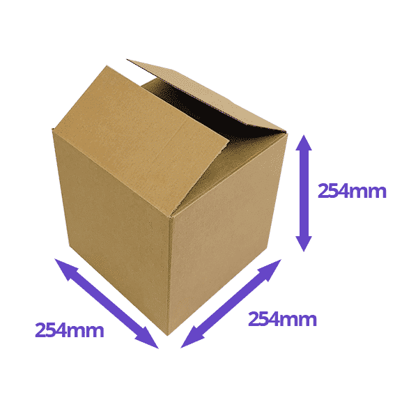 Single Wall Cardboard Boxes - 254x254x254mm - Pack Of 10, 25 & 50