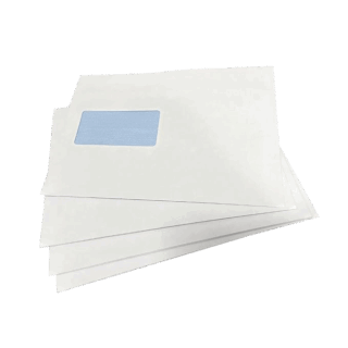 White C5+ Gummed Plain Windowed (45mm x 90mm Window) Envelopes (162mm x 235mm)