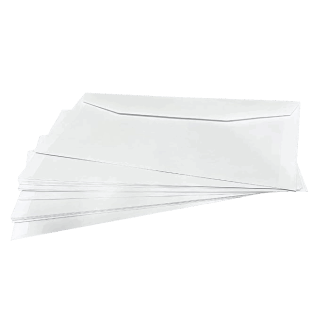 Gummed Plain Windowed (45mm x 90mm Window) Envelopes (114mm x 235mm) Rear