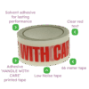 White & Red 'HANDLE WITH CARE' Packing Tape - 48mmx66m White & Red 'HANDLE WITH CARE' Packing Tape - 48mmx66m