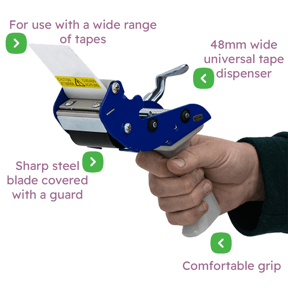 Universal Tape Dispenser Gun - 48mm Tape On All Cores Sizes