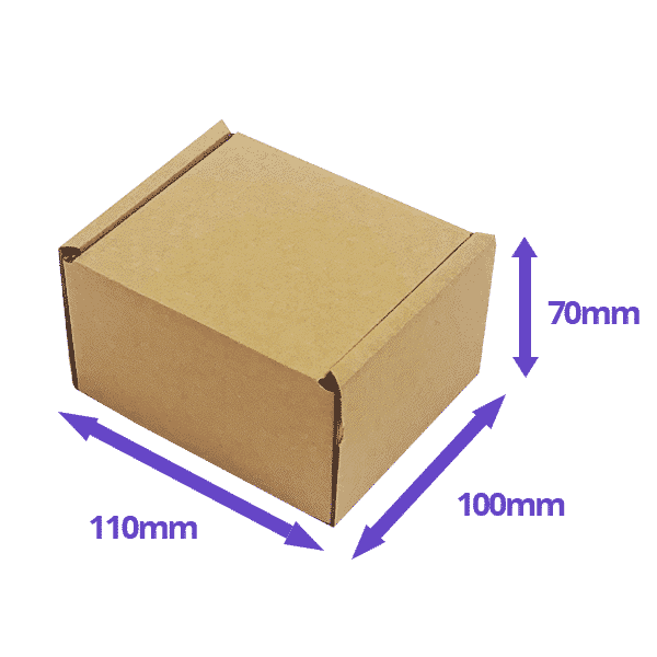 Brown PiP Small Parcel Postal Box - 110x100x70mm - Packs of 10, 25 & 50