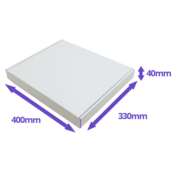 White PiP Small Parcel Postal Box - 400x330x40mm - Packs of 50