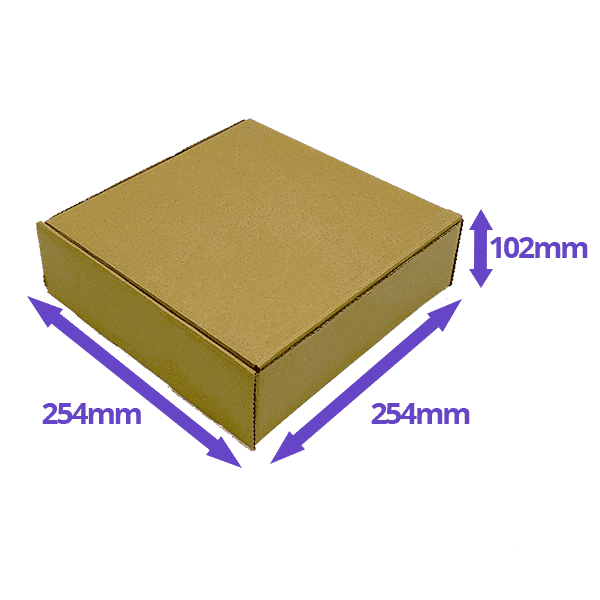 Brown PiP Small Parcel Cake Box - 254x254x102mm