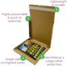 Brown PiP Large Letter Postal Box – 220x190x19mm Infographic