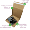 Brown PiP Large Letter Postal Box – 240x210x19mm Infographic