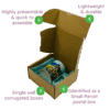 Brown PiP Small Parcel Postal Box - 160x150x75mm Infographic
