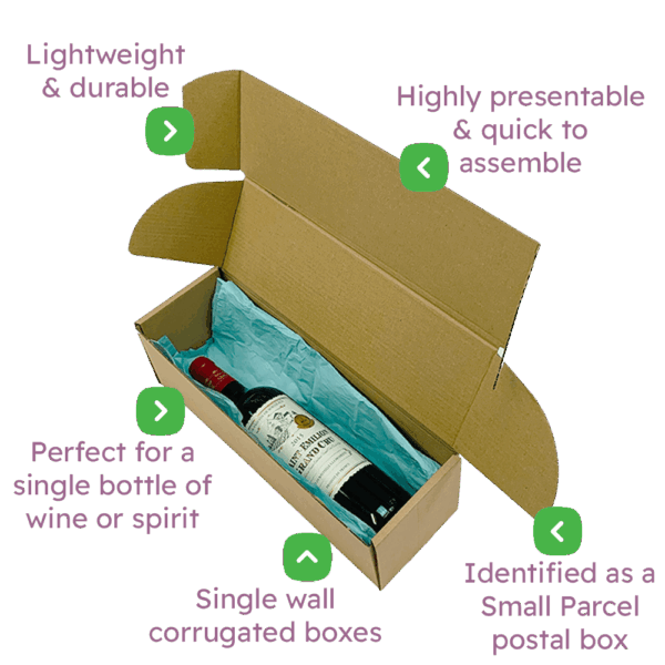 Brown PiP Small Parcel Postal Box - 340x110x110mm Infographic