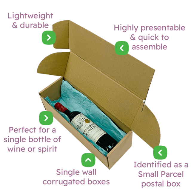 Brown PiP Small Parcel Postal Box - 340x110x110mm Infographic