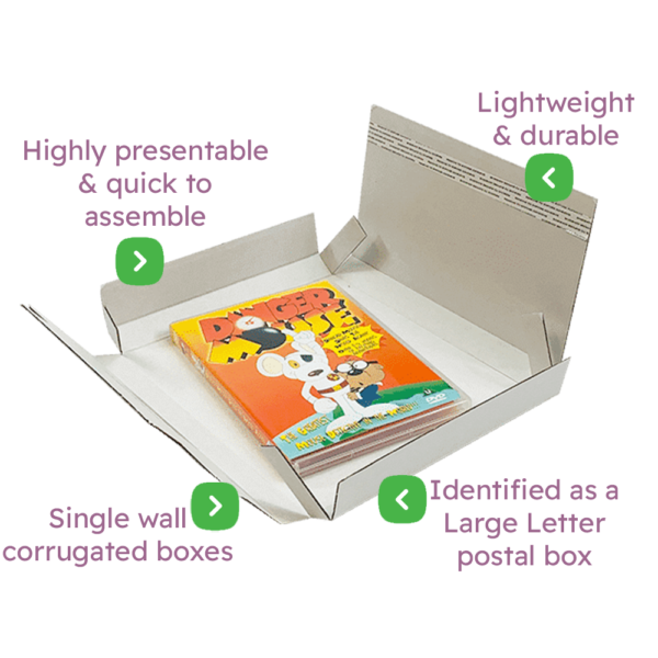 White PiP Large Letter Postal Box – 220x190x20mm Infographic