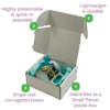 White PiP Small Parcel Postal Box – 160x150x75mm Infographic