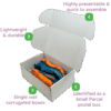 White PiP Small Parcel Postal Box - 375x255x150mm Infographic