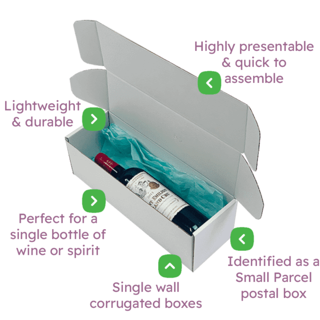 White PiP Small Parcel Postal Box - 340x110x110mm Infographic