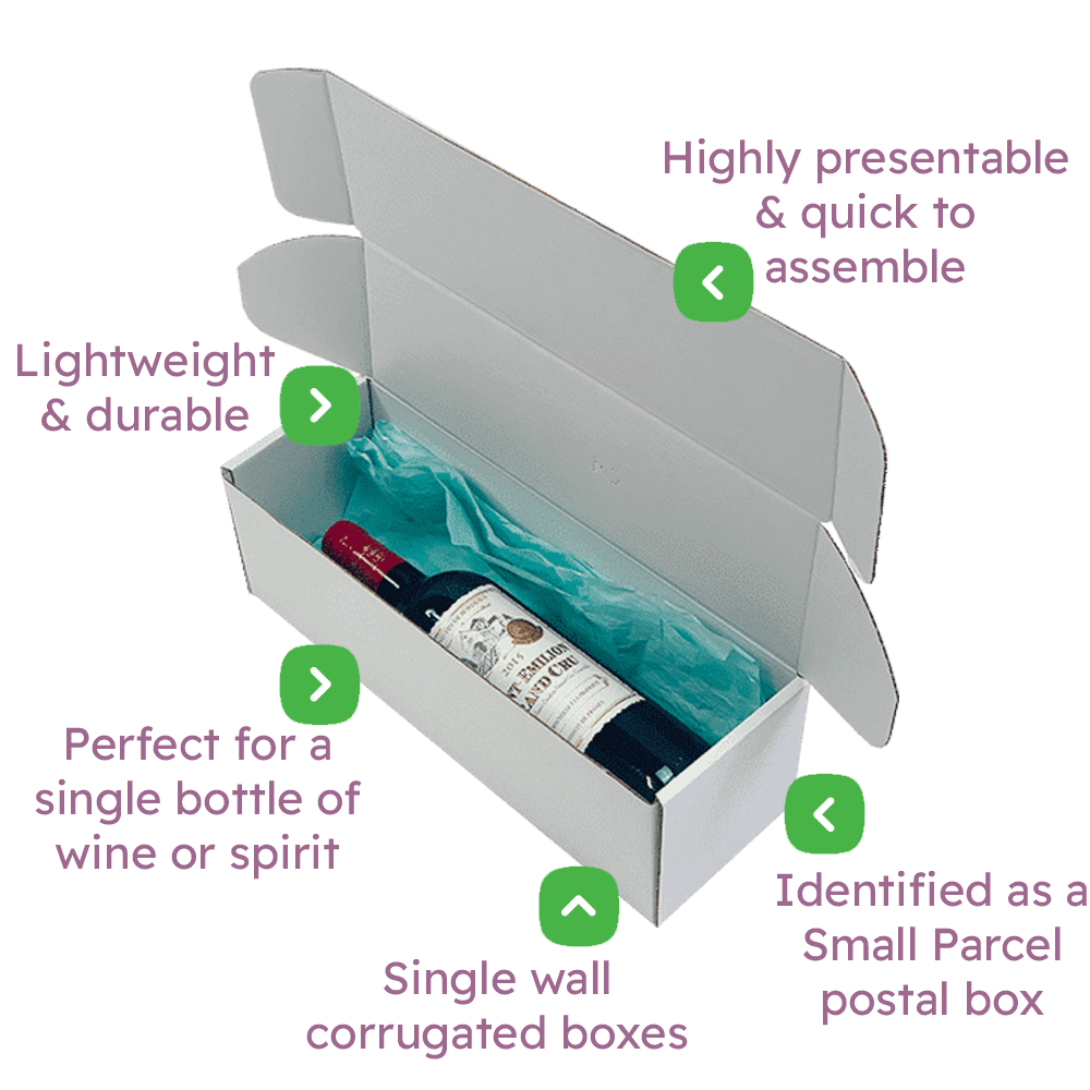 White PiP Small Parcel Postal Box - 340x110x110mm Infographic