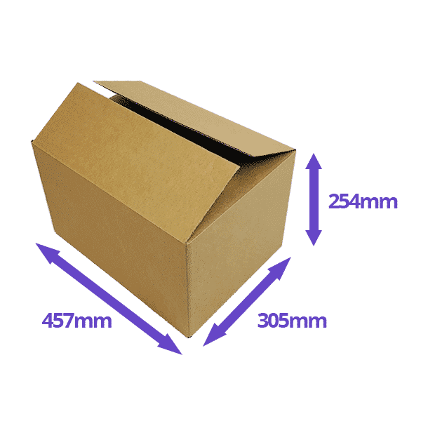 Single Wall Cardboard Boxes - 457x305x254mm - Pack Of 10, 25 & 50