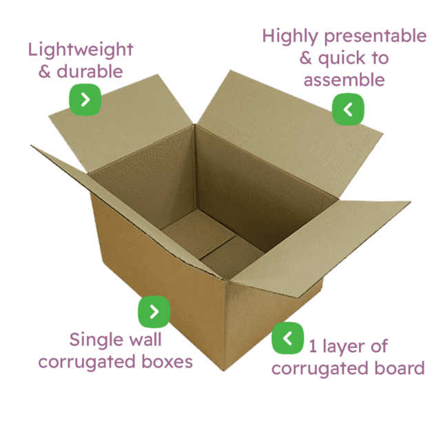 Single Wall Cardboard Boxes – 457x305x254mm Infographic