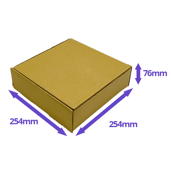 Brown PiP Small Parcel Cake Box - 254x254x76mm