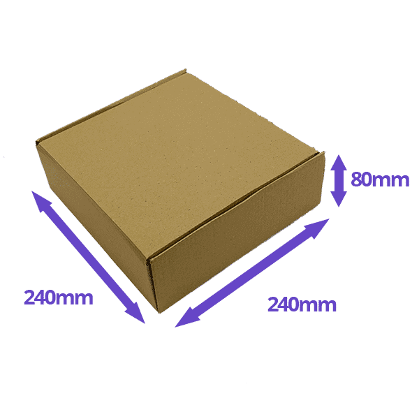 Brown PiP Small Parcel Postal Box - 240x240x80mm