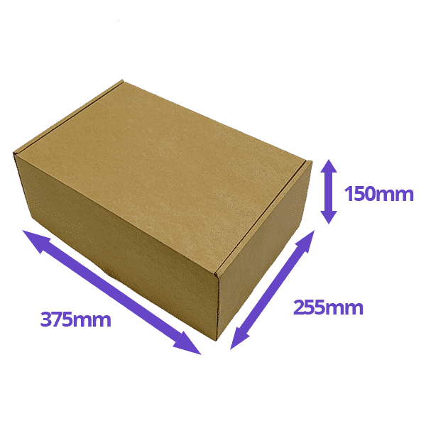 Brown PiP Small Parcel Postal Box - 375x255x150mm