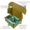 Brown PiP Small Parcel Postal Box – 222x150x88mm Infographic
