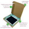 Brown PiP Small Parcel Postal Box – 240x240x40mm Infographic