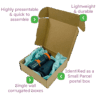 Brown PiP Small Parcel Postal Box – 240x240x80mm Infographic