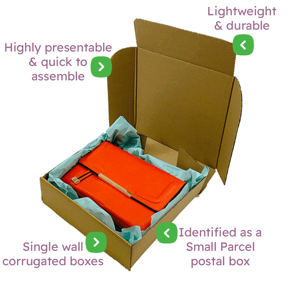 Brown PiP Small Parcel Cake Box - 254x254x102mm Infographic