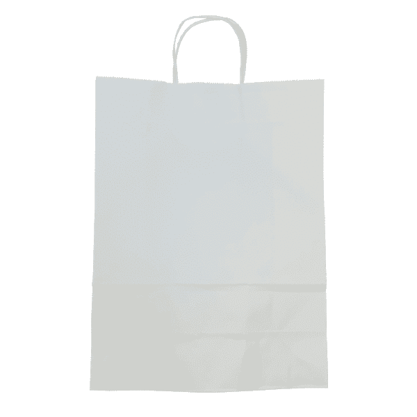 White Twist Handle Paper Carrier Bags - 320x140x420mm