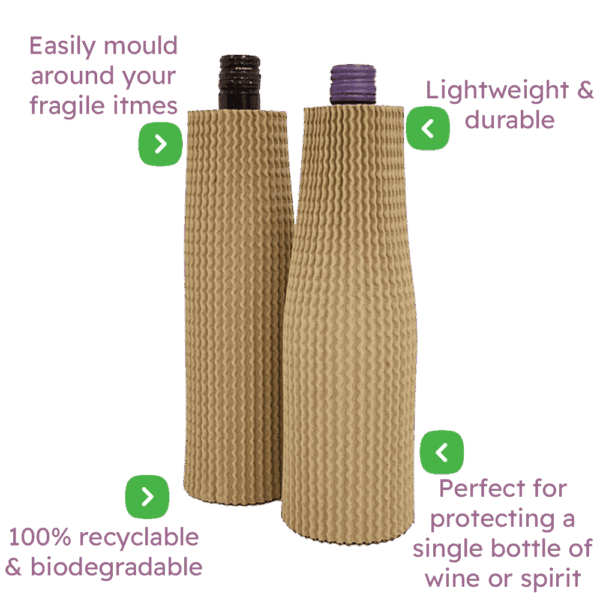 Brown Corrugated Bottle Sleeves - 300x75mm