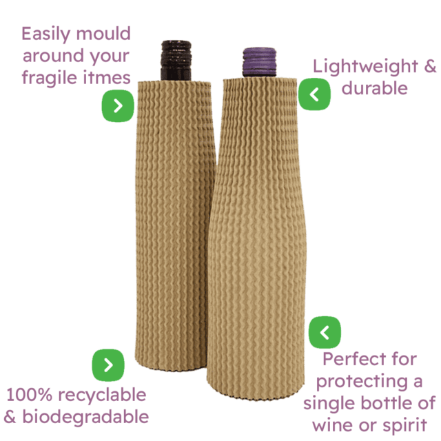 Brown Corrugated Bottle Sleeves - 300x75mm