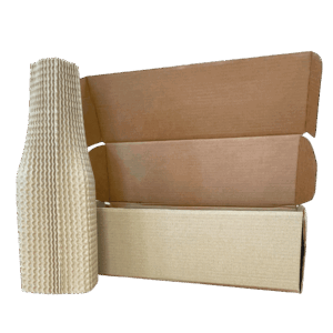 Single Bottle Corrugated Bottle Sleeves Kit – Includes Corrugated Bottle Sleeves & Brown Postal Boxes
