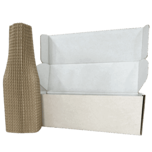 Single Bottle Corrugated Bottle Sleeves Kit – Includes Corrugated Bottle Sleeves & White Postal Boxes