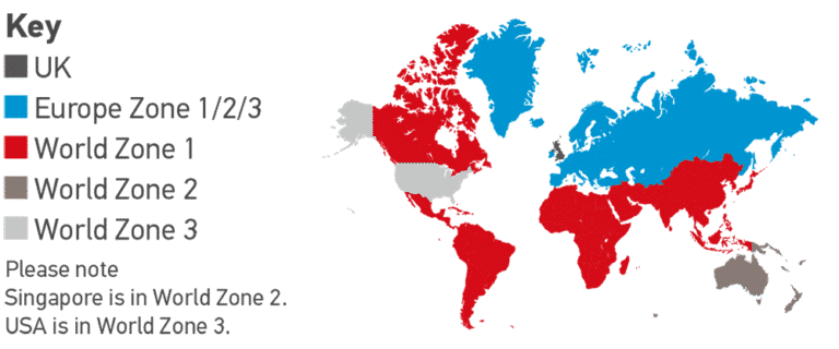Royal Mail International Zones