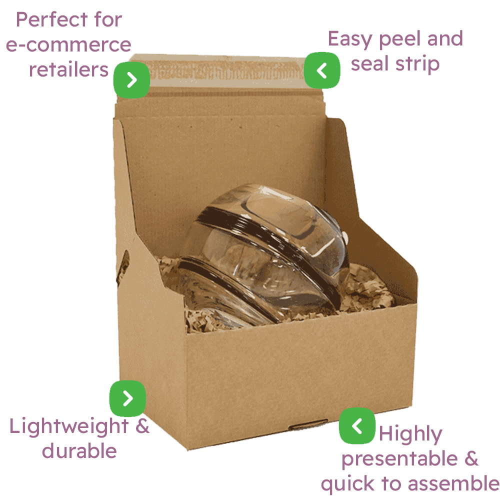 Brown E-Commerce Postal Box - 222x150x88mm Infographic