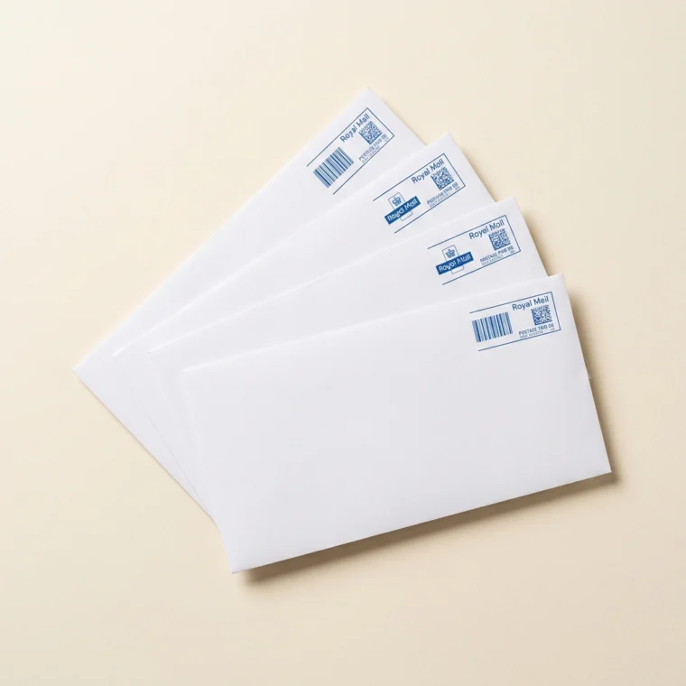 Franking logo postage envelopes