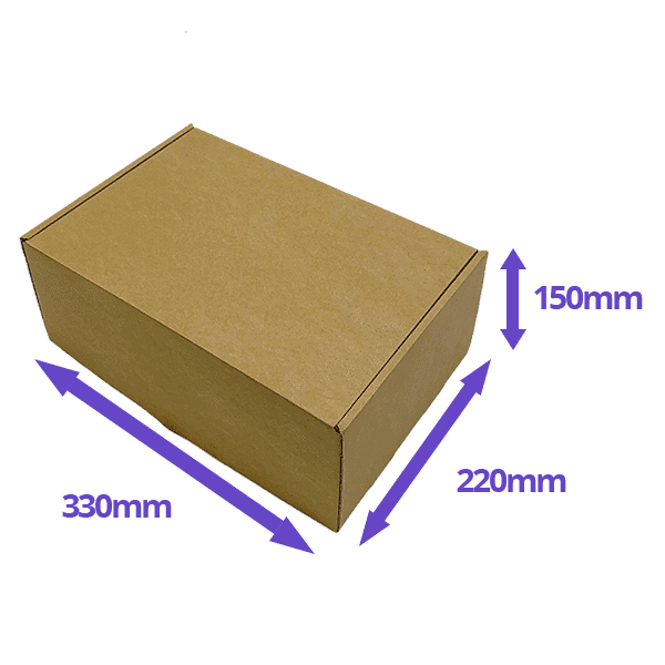 Brown PiP Small Parcel Postal Box - 330x220x150mm