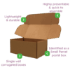 Brown PiP Small Parcel Postal Box – 330x220x150mm Infographic