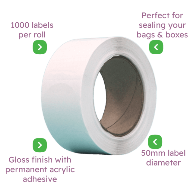 1000 Clear Circle Labels - Pack of 1