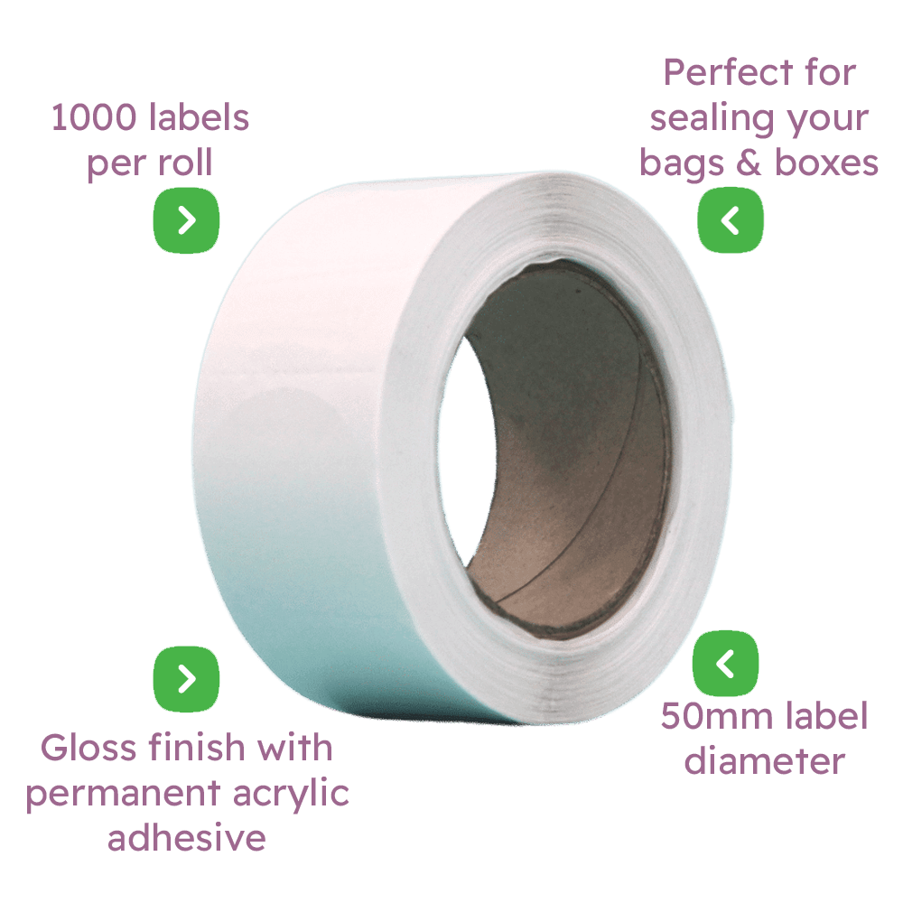 1000 Clear Circle Labels - Pack of 1