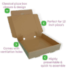 Brown 12" (Inch) Takeaway Pizza Box - 305x305x38mm