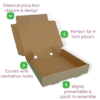 Brown 9" (Inch) Takeaway Pizza Box - 229x229x38mm