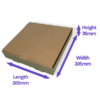 Brown 12" (Inch) Takeaway Pizza Box - 305x305x38mm