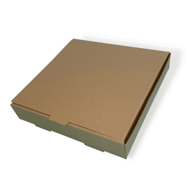 Brown 9" (Inch) Takeaway Pizza Box - 229x229x38mm