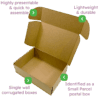 Brown PiP Small Parcel Postal Box - 240x160x40mm Infographic