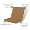 Brown PiP Large Letter Postal Box – 265x220x23mm Infographic