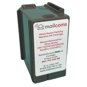 Pitney Bowes SendPro C Ink Cartridge - Remanufactured Mailmark Blue