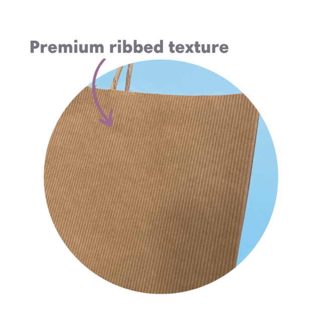 Ribbed Kraft Premium Brown Twist Handle Paper Carrier Bags
