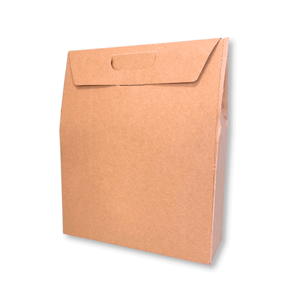 Triple Bottle Brown Pinch Top Bottle Carrier Box - 273x91x323mm