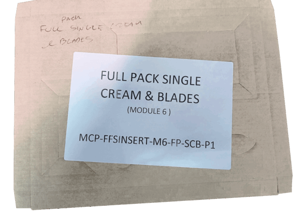 MCP-FFSINSERT-M6-FP-SCB-P1 WHITE FFS Full Pack Single Cream & Blades White Insert - Single Unit
