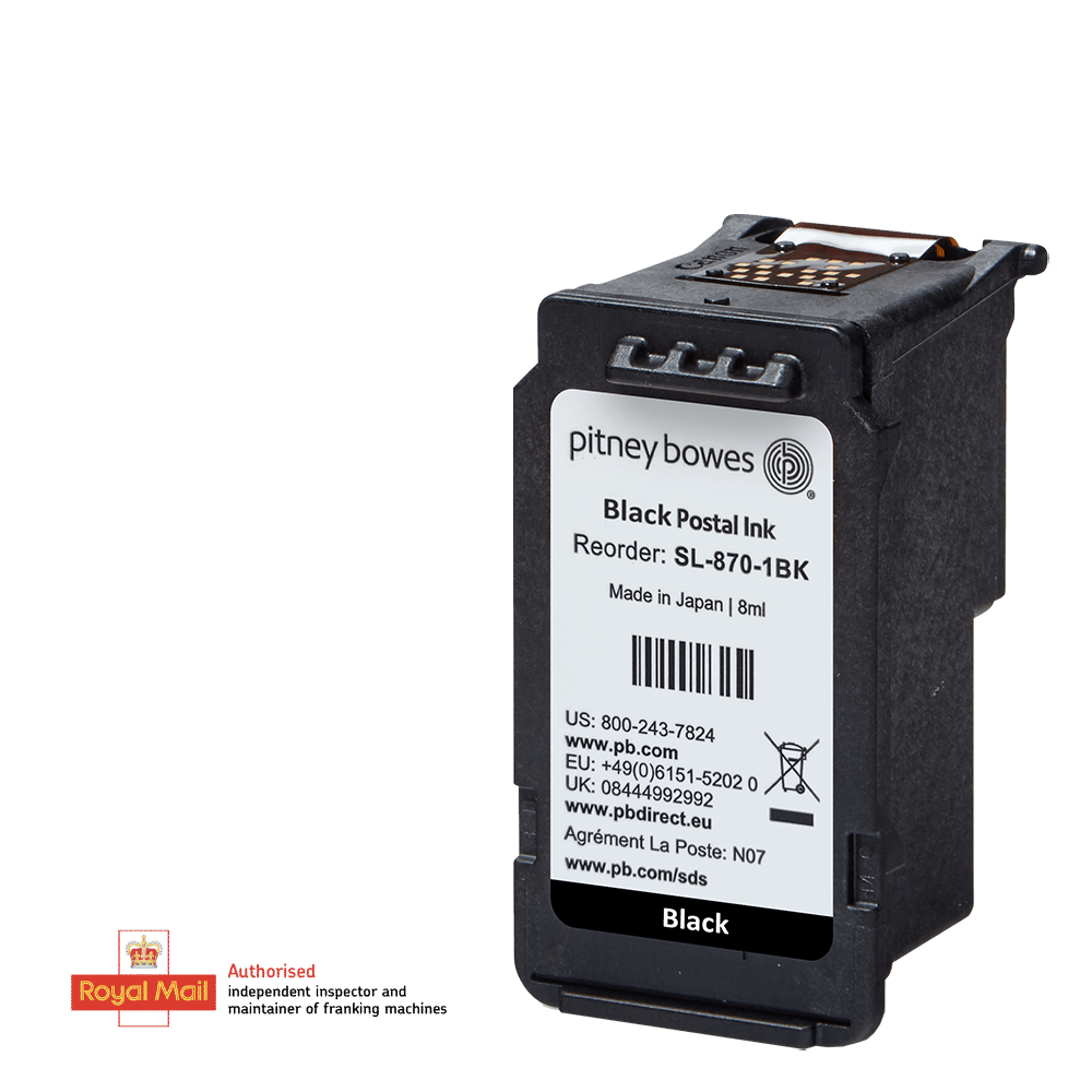 Pitney Bowes SendPro Mailstation Ink Cartridge - New OEM Original Black